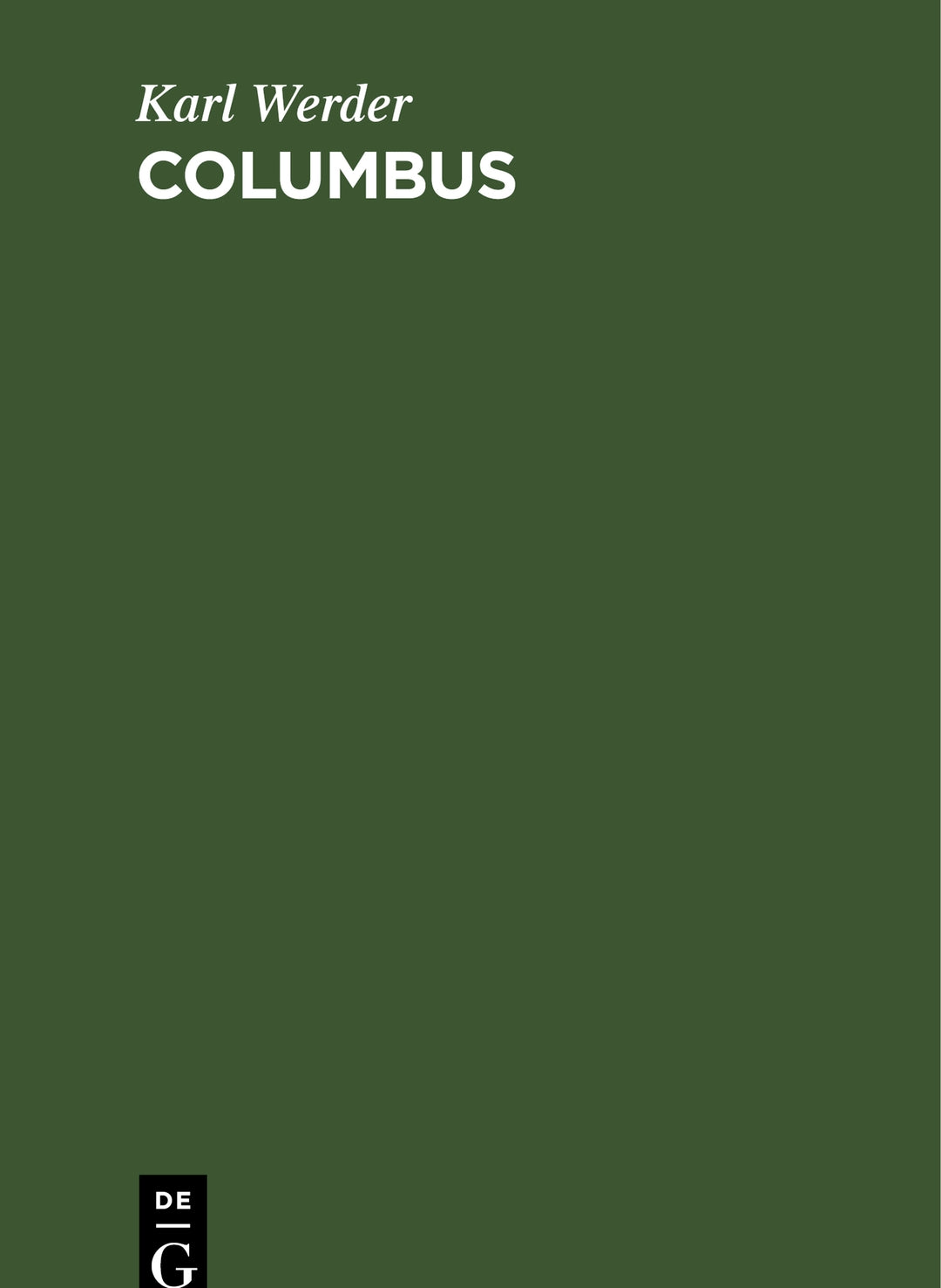 Cover image for Columbus ISBN 9783111317724